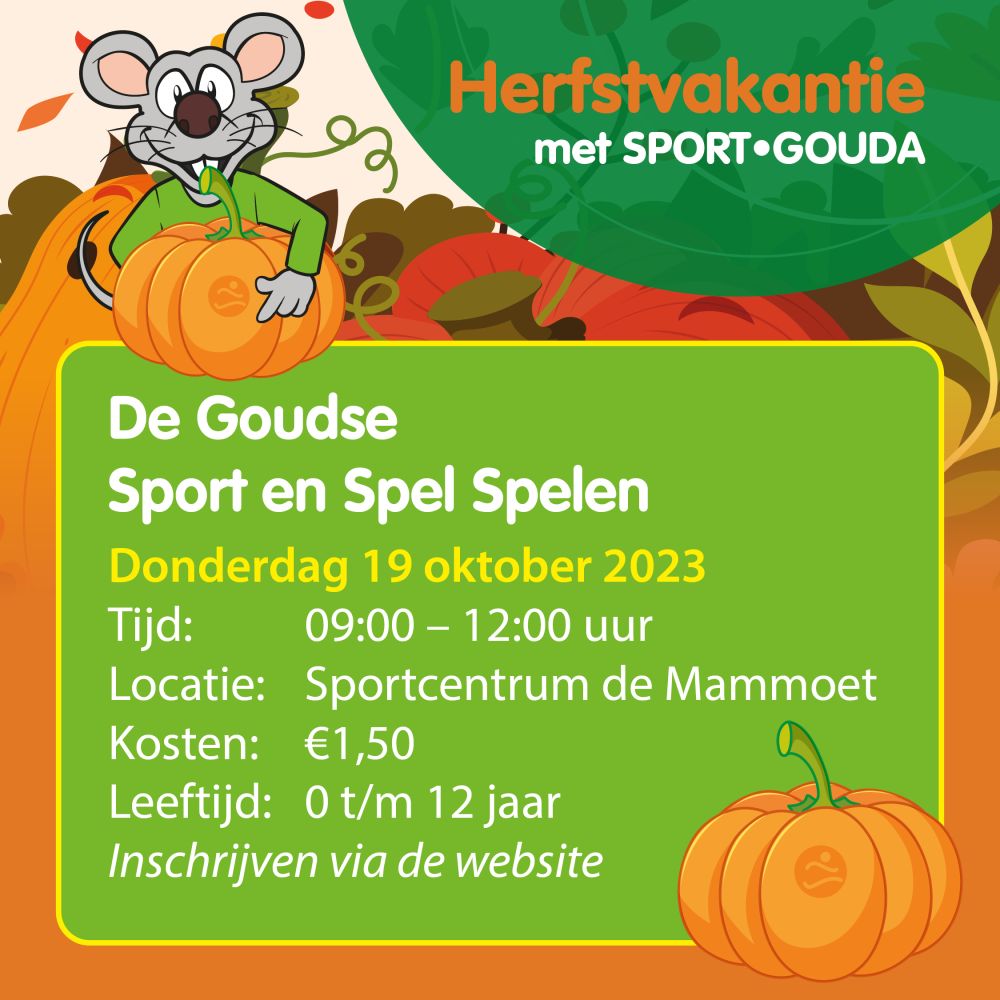 Bewegen in de herfstvakantie met SPORT•GOUDA Mijn Sportpuntgouda